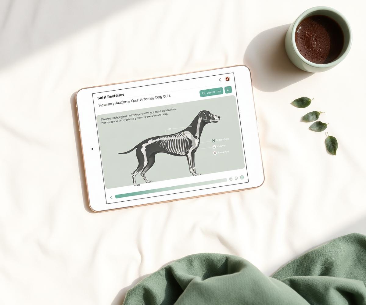 Vet Bites anatomy quiz on tablet